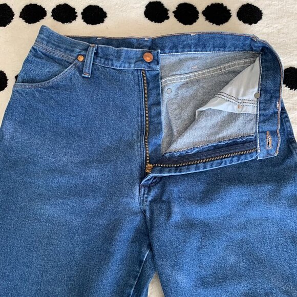 Wrangler Vintage Dark Wash Denim 12MWZG Straight Western Jeans - Picture 10 of 16